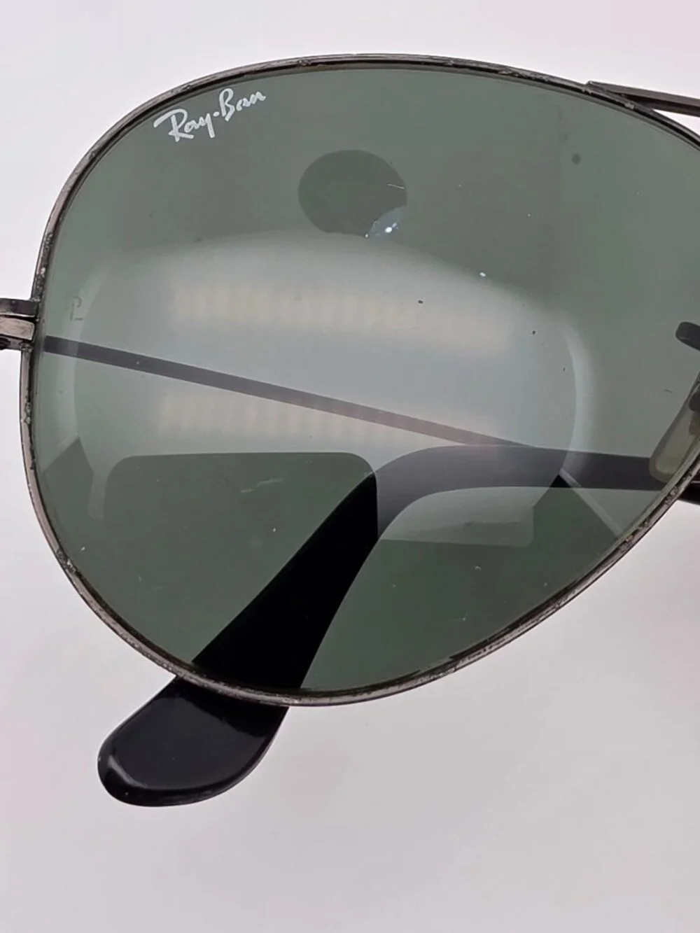 Ray-Ban B&L L2823 Black Chrome G-15 Green Glass Lens Aviator Sunglasses w/ Case